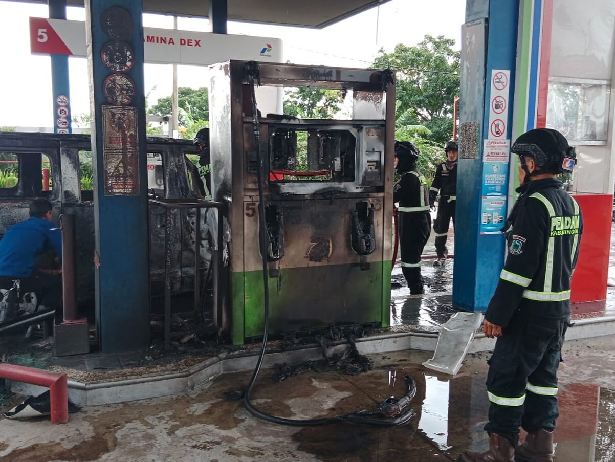 Kebakaran SPBU Mandirancan Kuningan